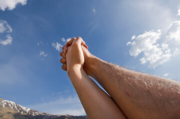 couple holding hands