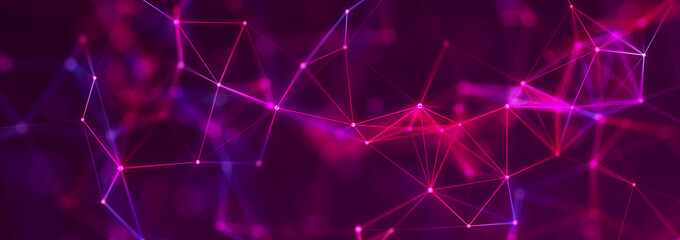 Polygonal background with dots and lines. Network connection structure. Science and technology. 3d