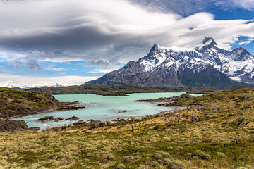 Salto Grande at Pehoe Lake, Torres del Paine Park, Chile