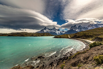 Pehoe Lake, Torres del Paine National Park, Chile, South America.