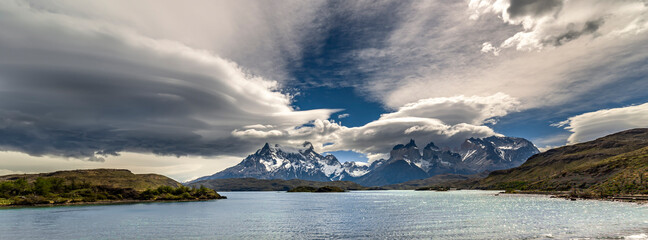 Pehoe Lake, Torres del Paine National Park, Chile, South America.