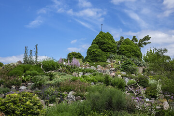 Obraz premium City Botanical Gardens (1870) in Copenhagen, Denmark. Botanical Garden is a unique green space in heart of Copenhagen, which invites engagement in the world of nature, garden is open for the public.