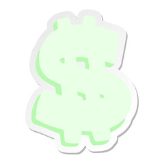 mean looking dollar symbol sticker