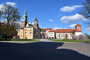 Fototapeta na wymiar Wawel castle, monuments, city in Poland, UNESCO site, Krakow, historic old town,