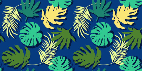 Fototapeta premium seamless pattern with tropical leaves