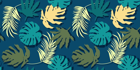 pattern with tropical leaves
