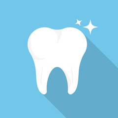 Tooth Flat Vector Icon. Jaw tooth flat illustration.