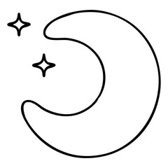 cartoon moon and stars