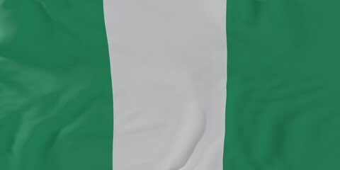 Obraz premium Nigeria Flag. 3D rendering.