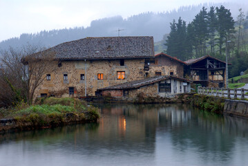 Fototapeta na wymiar Mill on the Arnauri river in the Gorbeia Natural Park. Orozko. Basque Country. Spain