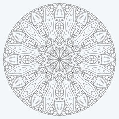 complex Round Mandala for coloring books 