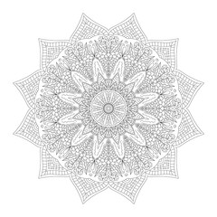 Complex mandala coloring book design for teens and adult 