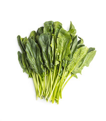 Green spinach leaves.