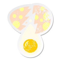 cracked egg with yolk grunge sticker