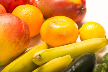 Healthy food clean eating on white background with copy space