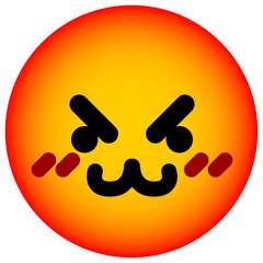 angry cute animal face circle