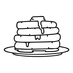 cartoon stack of pancakes with butter