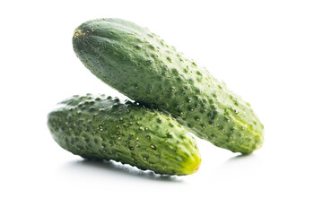 Fresh green cucumbers.