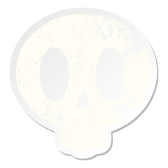cartoon spooky skull grunge sticker