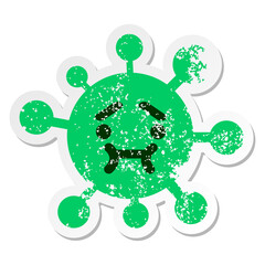 unsure virus distressed sticker