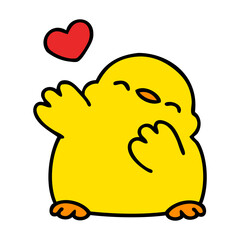 cute baby bird with love heart