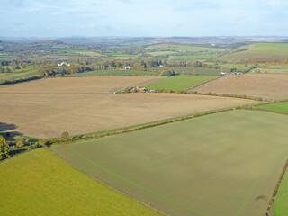 Obraz premium Paragliding above the fields at Monks Down in Wiltshire