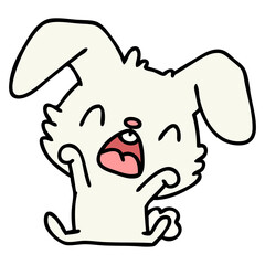 cartoon rabbit yawning