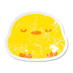 cute cartoon baby bird grunge sticker