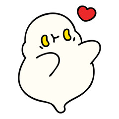 cute halloween ghost in love