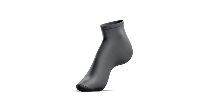 Blank black ancle socks mockup stand, looped rotation
