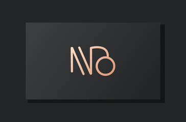Abstract luxury initial letter NB logo.