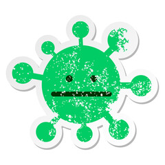 simple blank virus distressed sticker
