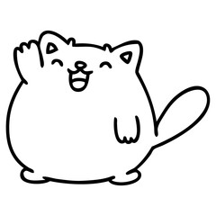 cute cartoon cat waving