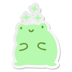 cute amazed frog sticker