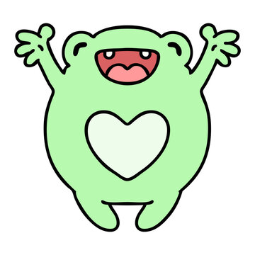 happy frog in love