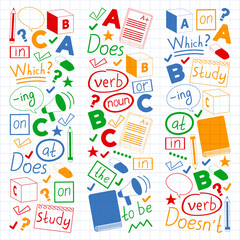 English course. E-learning, online education. English language