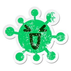 laughing mean virus distressed sticker