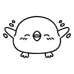 Obraz premium cute excited baby bird flapping wings