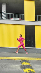 Young amazing disabled sports woman running