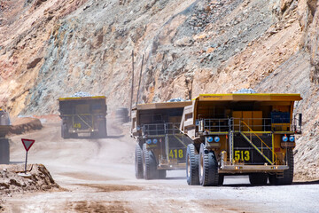 Chuquicamata, biggest open pit copper mine, Calama, Chile - obrazy, fototapety, plakaty