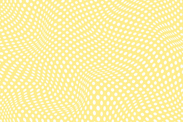 Simple wavy background. Vector illustration of polka dots pattern with optical illusion, op art.