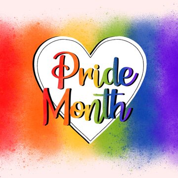 pride month with rainbow in the background