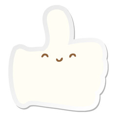 glove giving thumbs up symbol sticker