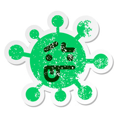 unsure virus distressed sticker