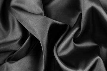 Black silk fabric