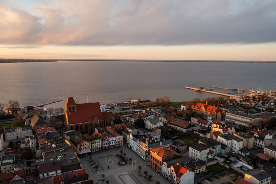 Miasto Puck- zatoka pucka- Polska - Zach&oacute;d słońca 