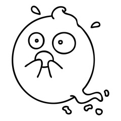cute frightened ghost