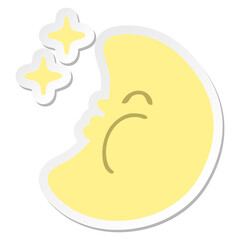 cartoon moon and stars sticker