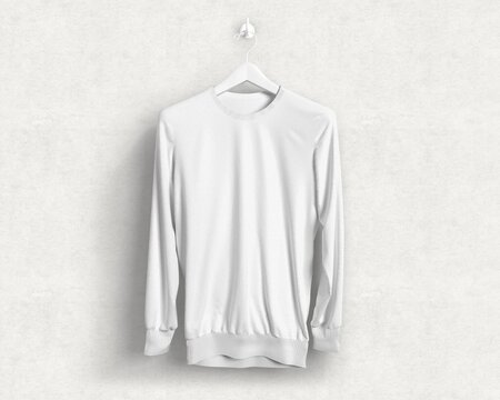White Long Sleeve T-shirt blank