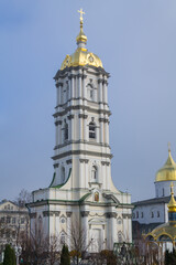 Fototapeta na wymiar bell tower in Pochaev Lavra